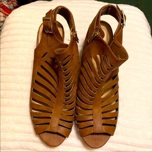 CATO Strapped Ankle Bootie/Chunk Heel (size 10W)